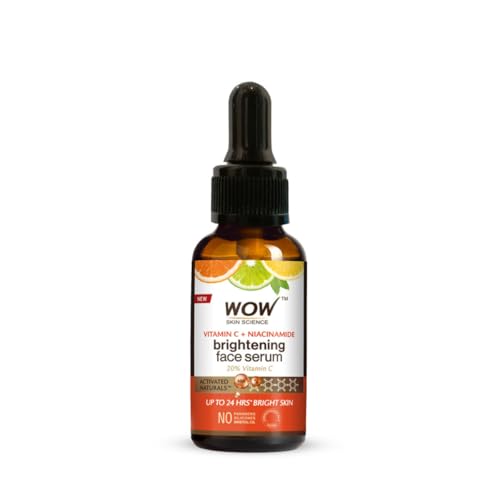 WOW Skin Science Brightening 20% Vitamin C Face Serum | Boost Collagen and Elastin for Anti aging, Skin Repair | For Dark Circles, Fine Lines | Glowing Skin | Hydrates | 30 ml