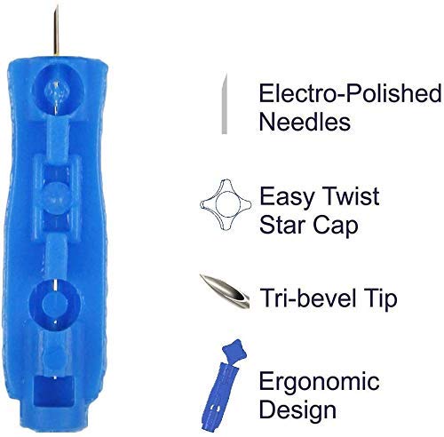 AccuSure Simple Blood Monitoring System , 100 Test Strips with Ambi Tech 100 Round Lancets