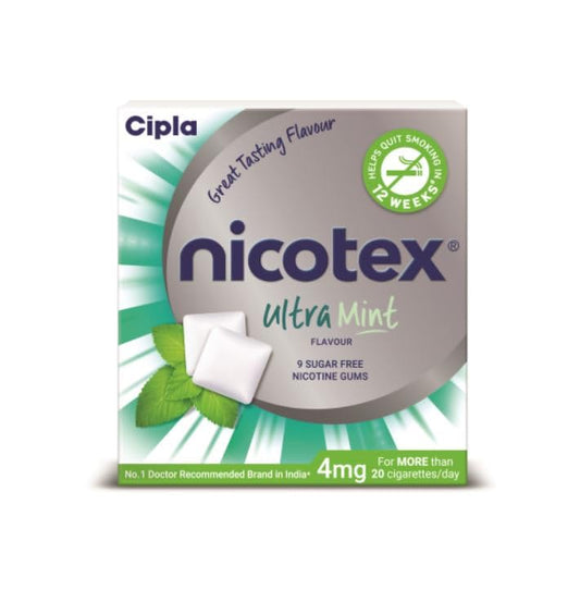 Nicotex 4 mg Sugar Free Ultra Mint - Strip of 9 Chewing Gum