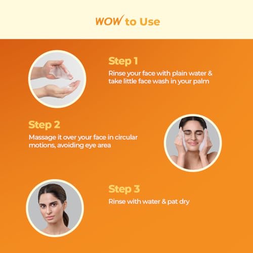 WOW Skin Science Brightening Vitamin C & Niacinamide Face Wash | For Brighter Glow | Paraben & Sulphates Free | Face Wash for Women & Men | 100 ml