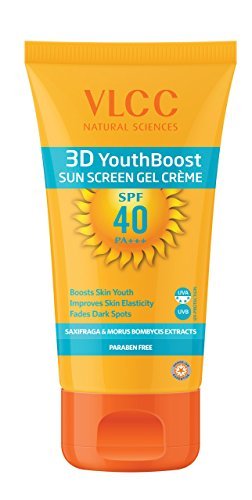 VLCC 3D Youth Boost SPF 40 +++ Sunscreen Gel Crème - 100g | UVA & UVB Protection | Broad Spectrum Sunscreen for Skin Elasticity, Firmness & Reduced Skin Pigmentation.