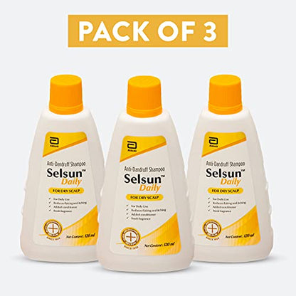 Abbott Selsun Daily Anti-Dandruff Shampoo 120 Ml ( 480Ml Pack Of 4 ), 4 Count