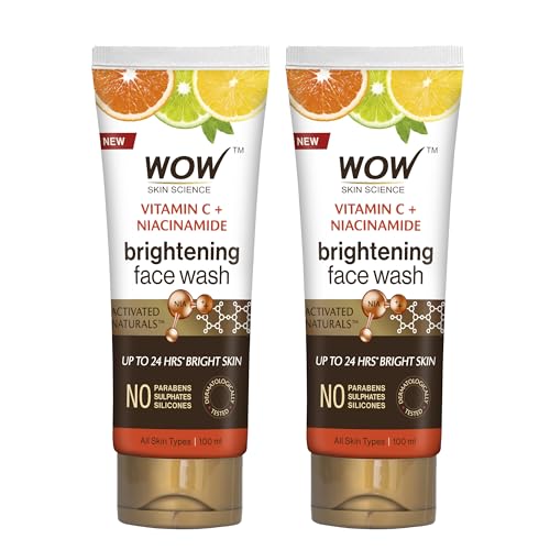 WOW Skin Science Brightening Vitamin C & Niacinamide Face Wash | For Brighter Glow | Paraben & Sulphates Free | Face Wash for Women & Men | 100 ml