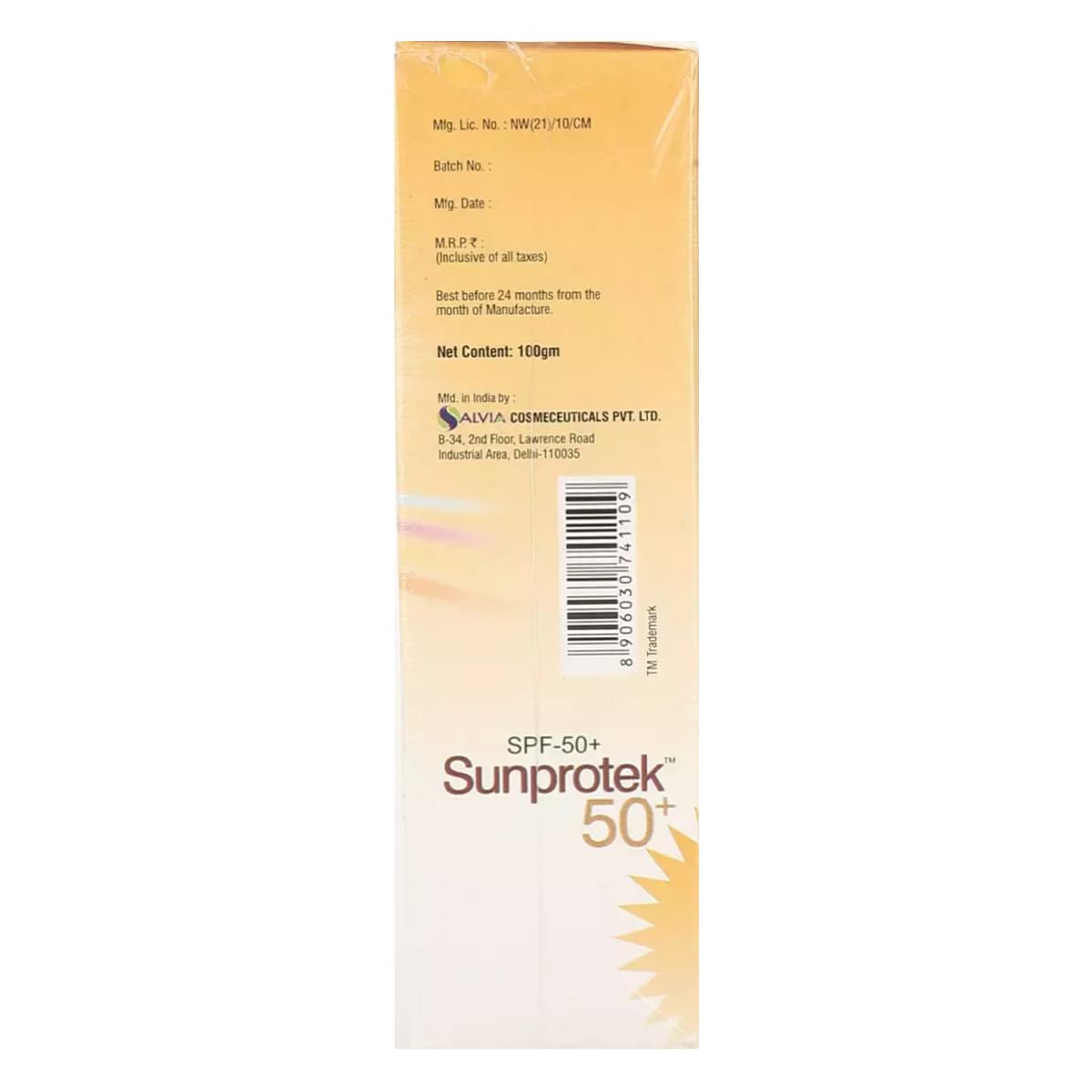 Sunprotek 50+ - Tube of 100g Gel