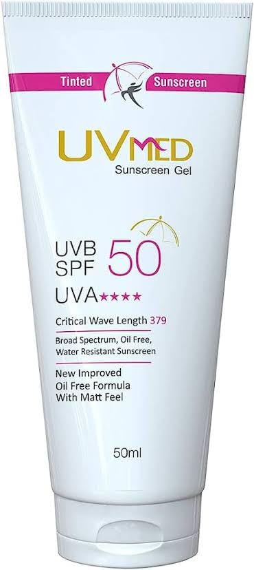 UVmed Tinted Sunscreen Gel SPF 50,50ML