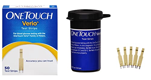 OneTouch Verio Test Strips | Pack of 100 Test Strips along with 50 Delica Plus Lancets | Blood Sugar Test Machine Testing Strips | Global Iconic Brand | For use with OneTouch Verio Flex Glucometer