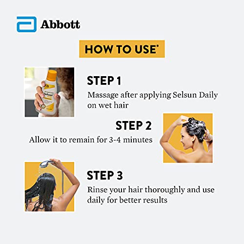 Abbott Selsun Daily Anti-Dandruff Shampoo 120 Ml ( 480Ml Pack Of 4 ), 4 Count