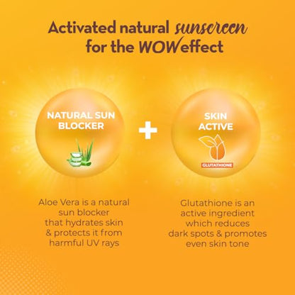 WOW Skin Science Sunscreen Gel For All Skin Types | SPF 55 PA++++ | With Glutathione & Aloe Vera Extract | Lightweight | Quick Absorbing | No White Cast | UVA & UVB Protection | 10 ml