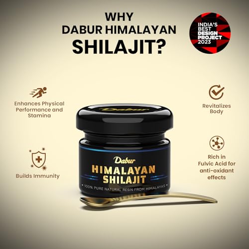 Dabur Himalayan Shilajit Resin - 15g | 100% Pure Shilajit | Boosts Stamina And Energy | Builds Immunity