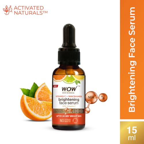 WOW Skin Science Brightening 20% Vitamin C Face Serum | Boost Collagen and Elastin for Anti aging, Skin Repair | For Dark Circles, Fine Lines | Glowing Skin | Hydrates | 30 ml