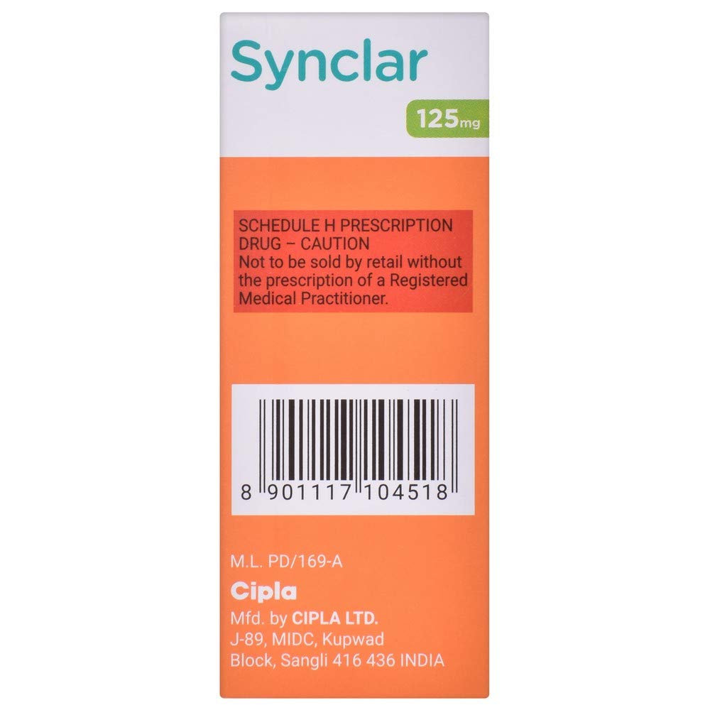 Synclar 125mg Banana Flavour - Bottle of 17g/30 ml Dry Syrup