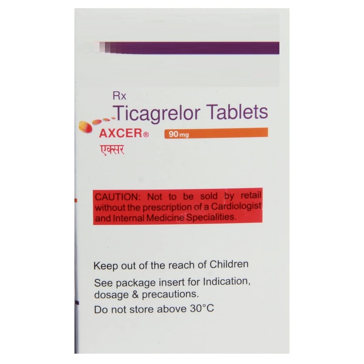 Axcer 90mg - Bottle of 180 Tablets