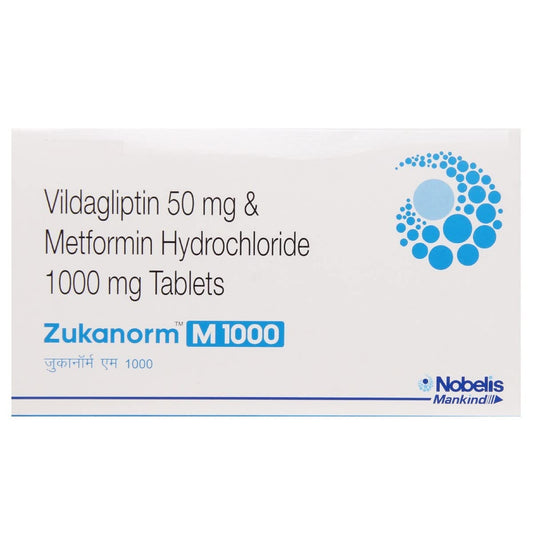 Zukanorm M 1000/50MG - Strip of 10 Tablets