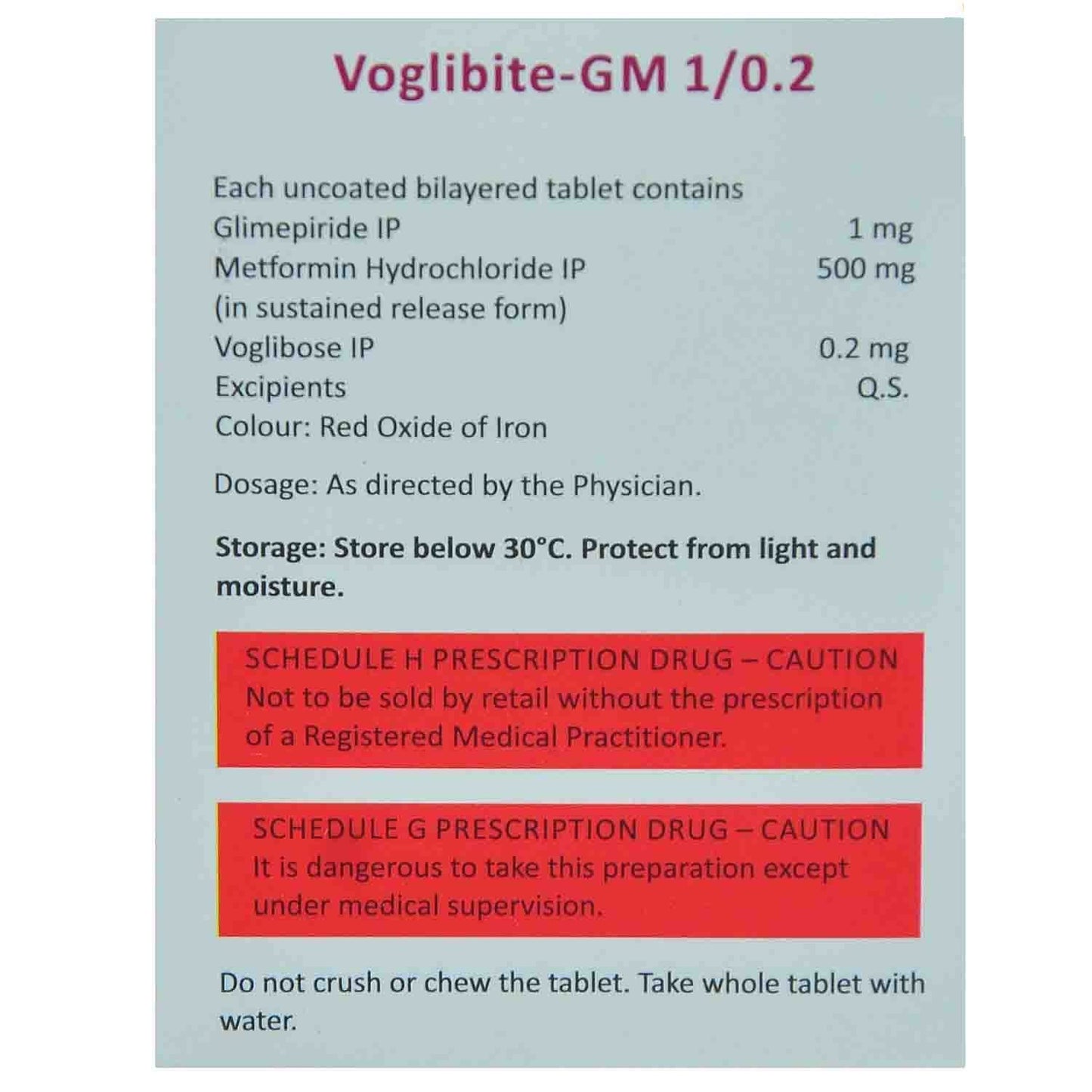 Voglibite GM 1/0.2 mg - Strip of 10 Tablets