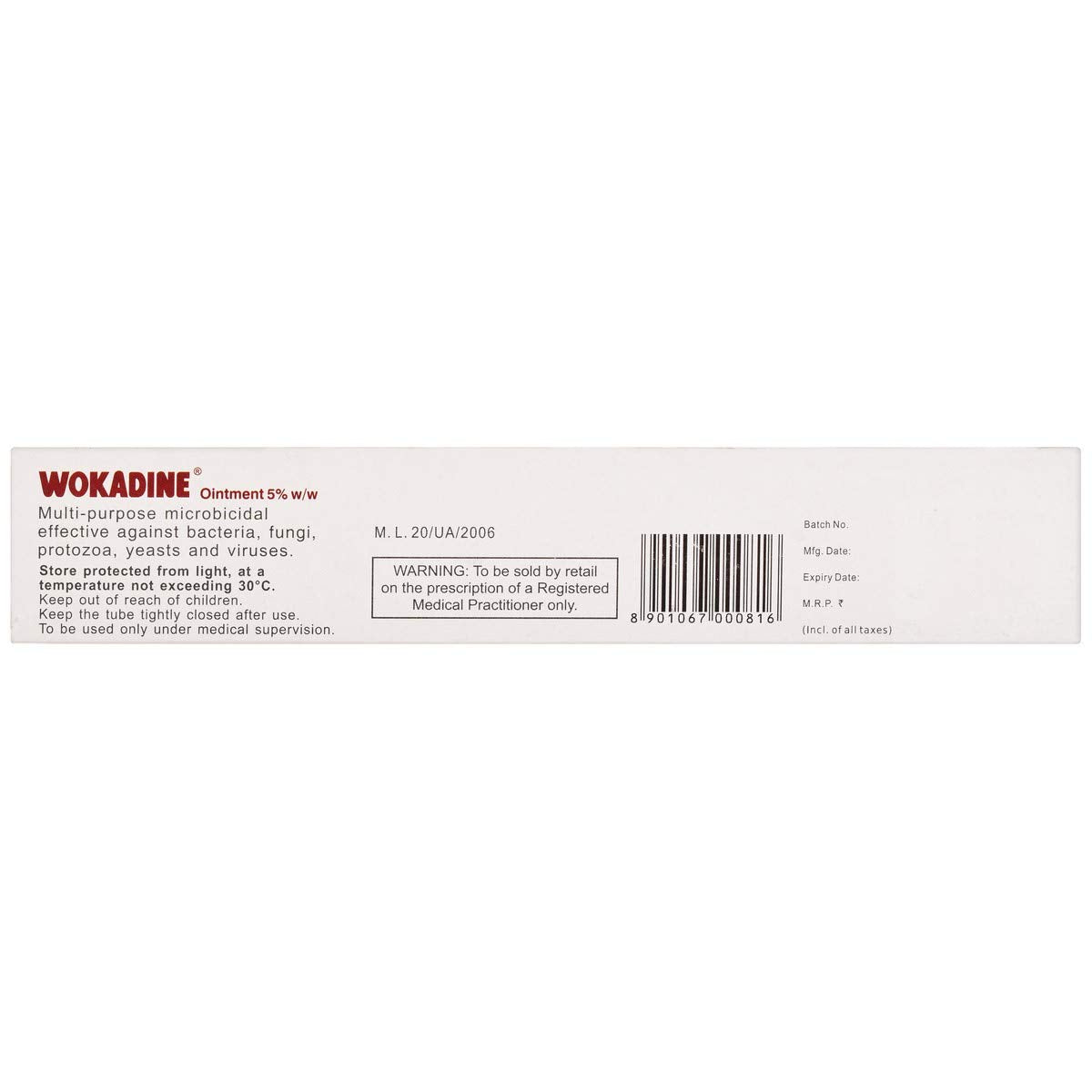 Wokadine - Tube of 125 g Ointment