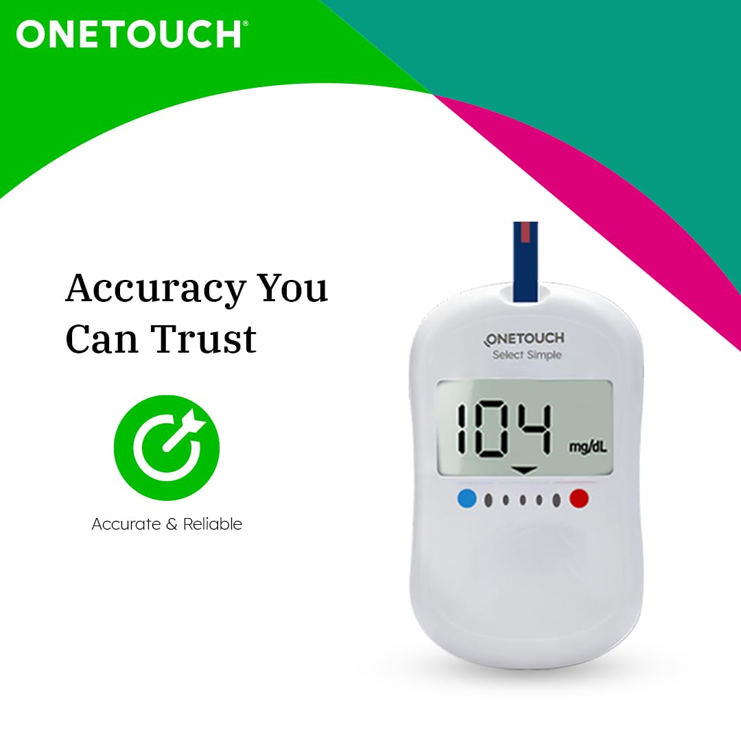 OneTouch Select Test Strips | Pack of 25 Strips | Blood Sugar Test Machine Testing Strips | Global Iconic Brand | For use with OneTouch Select Simple Glucometer