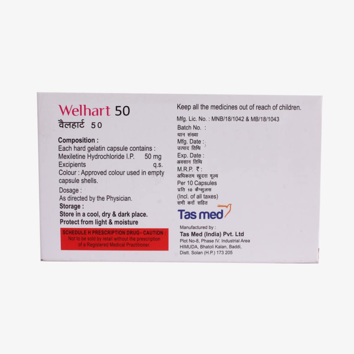 Welhart 50 - Strip of 10 Capsules