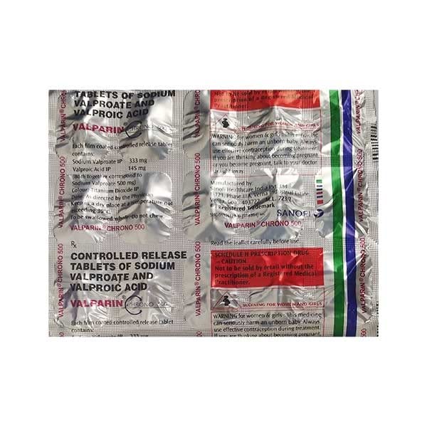 Valparin Chrono 500 - Strip of 15 Tablets