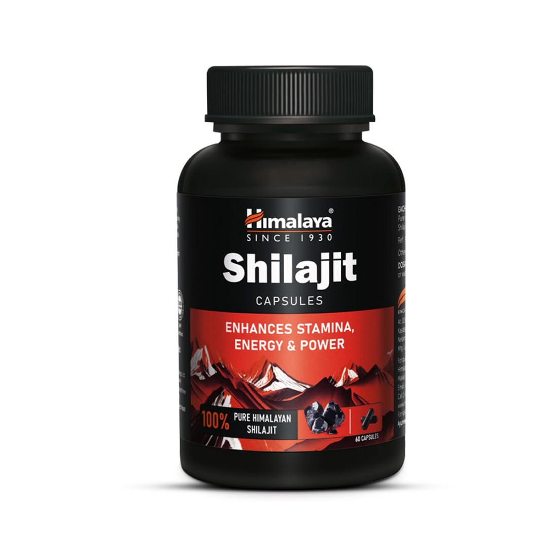 Himalaya Shilajit | 100% Pure Himalayan Shilajit I 60 Capsules | Enhances Stamina, Energy, and Power | Supports Healthy Testosterone Levels