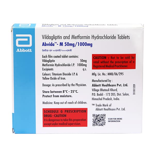 Abvida M 50/1000 - Strip of 15 Tablets