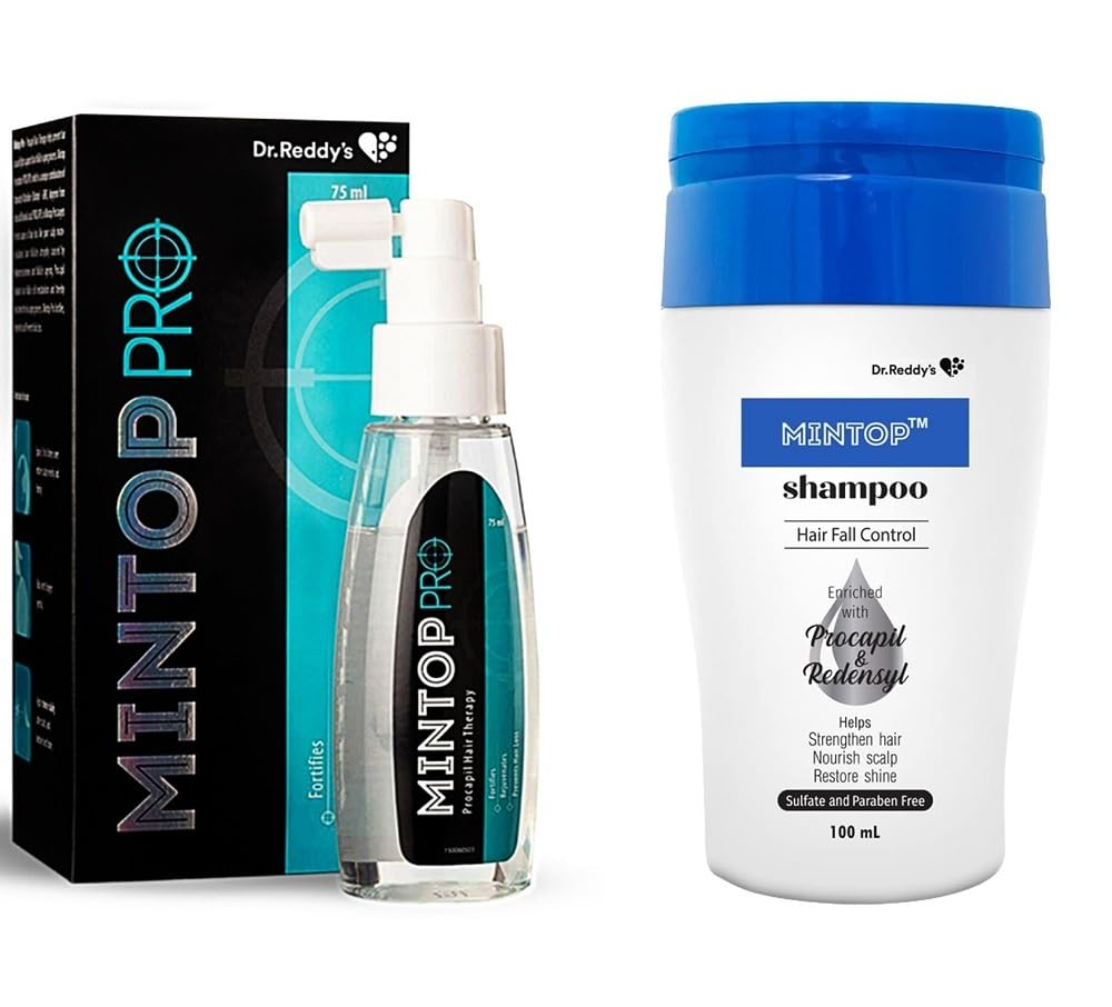 Mintop Pro With Procapil Hair Therapy - Bottle of 75ml Serum and Shampoo for Hair Fall Control - 100 ml