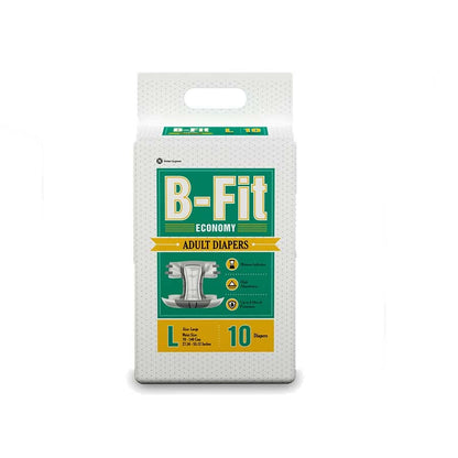 B-FIT Adult Diaper Economy Tape Style - Medium Size - Pack of 12 (Unit Count 120)