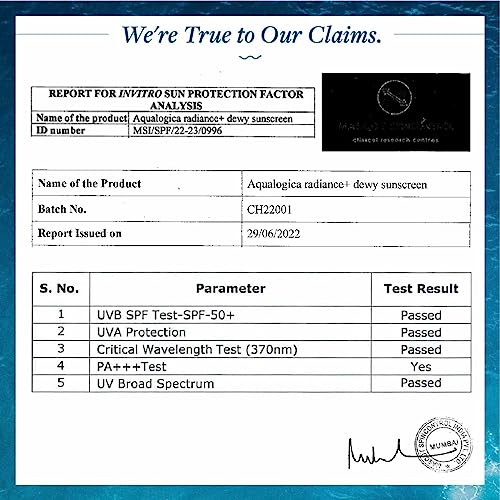 Aqualogica Dewy Sunscreen SPF 50 With Watermelon For All Skin & Niacinamide 50.0 Gm Bottle, 1 Count
