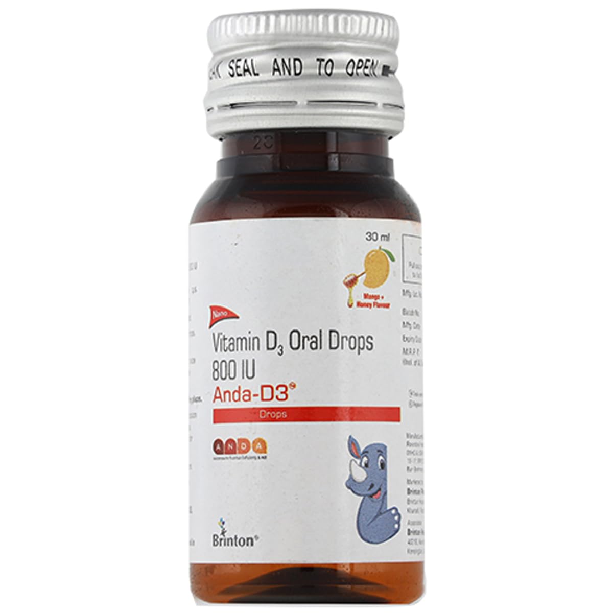 Anda - D3 Mango + Honey - Bottle of 30 ml Drops