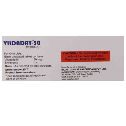 Vildaday-50MG - Strip of 10 Tablets