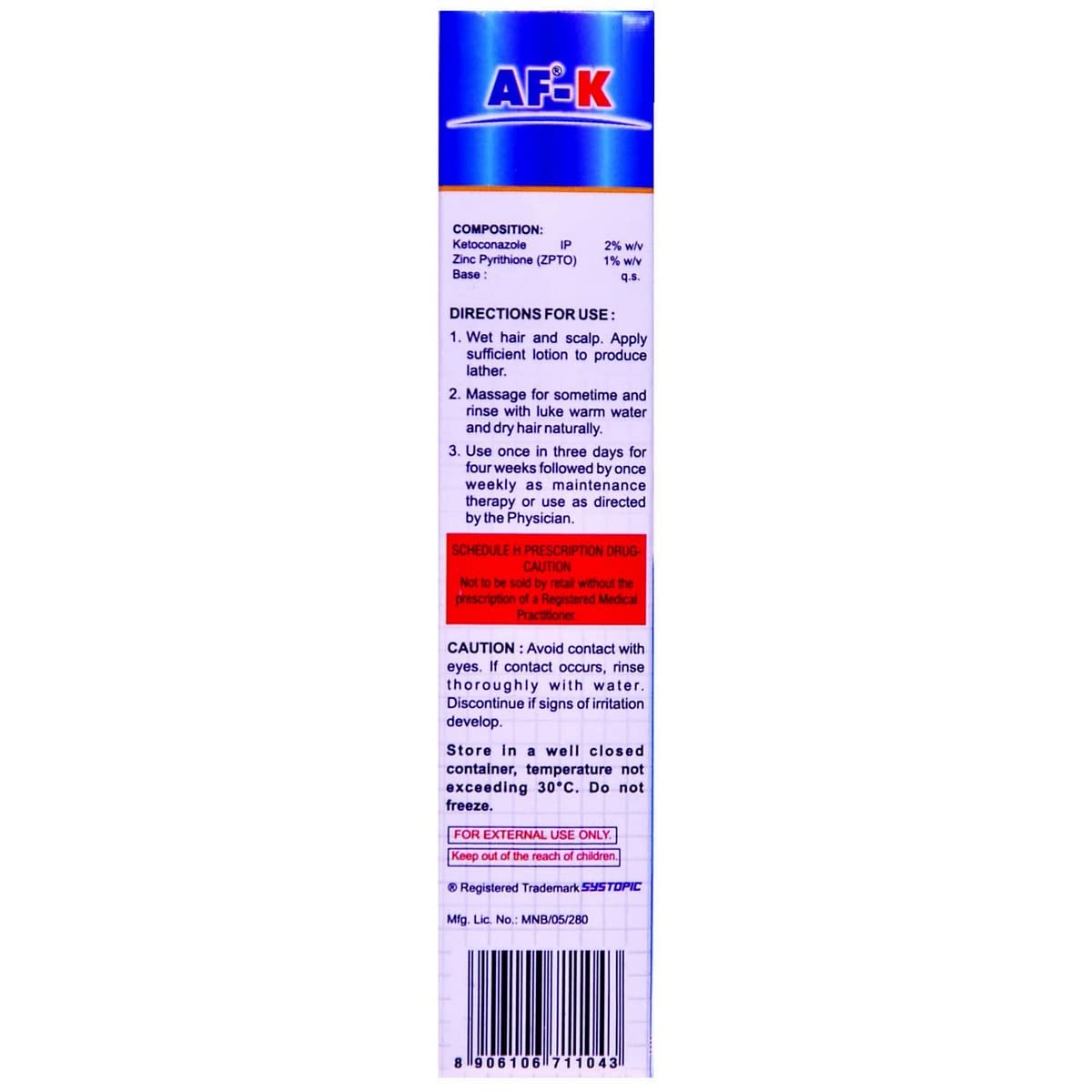 Af-K - Bottle of 60 ml Lotion