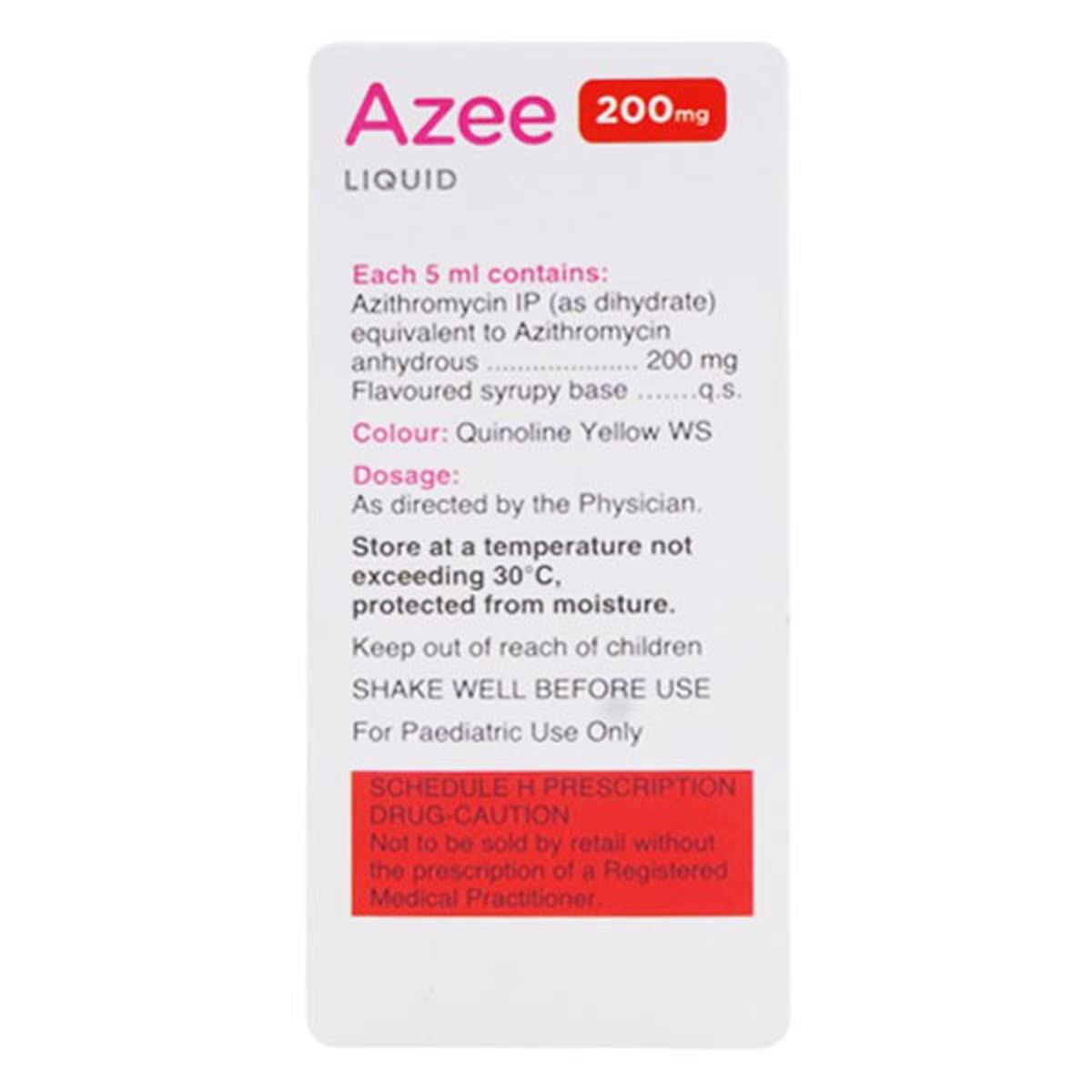 Azee 200 Liquid Paed Peppermint & Orange Flav - Bottle of 15ml Suspension