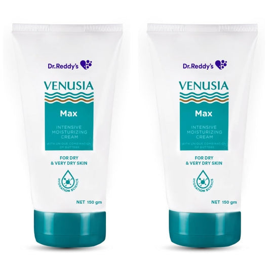 Dr. Reddy’s Venusia Max For Dry Skin With Shea Butter & Cocoa Butter - Pack of 2x150g Intensive Moisturizing Cream