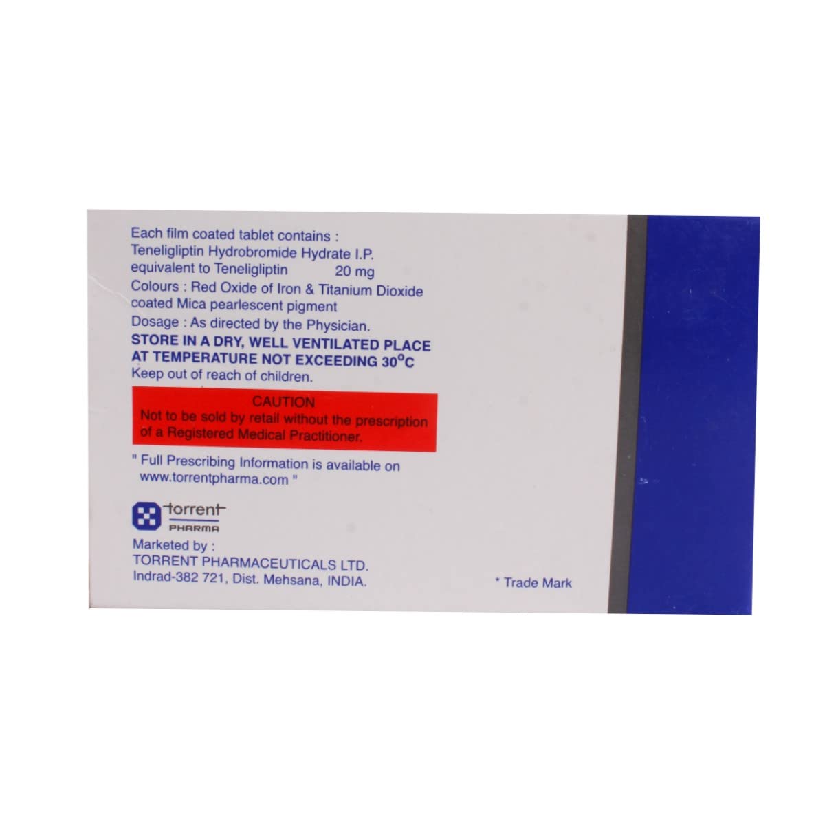 Teneza 20 mg - Strip of 15 Tablets