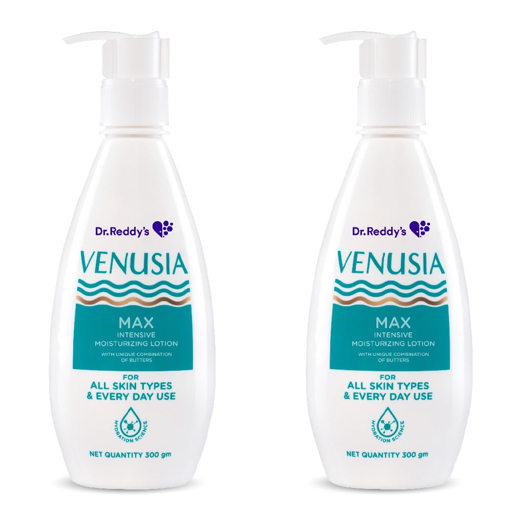 Dr. Reddy’s Venusia Max For Dry Skin With Shea Butter & Cocoa Butter - Pack of 2x300g Intensive Moisturizing Lotion