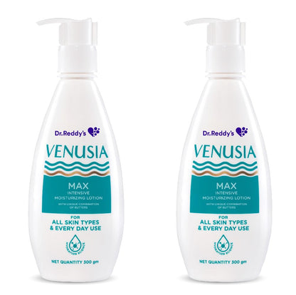 Dr. Reddy’s Venusia Max For Dry Skin With Shea Butter & Cocoa Butter - Pack of 2x300g Intensive Moisturizing Lotion