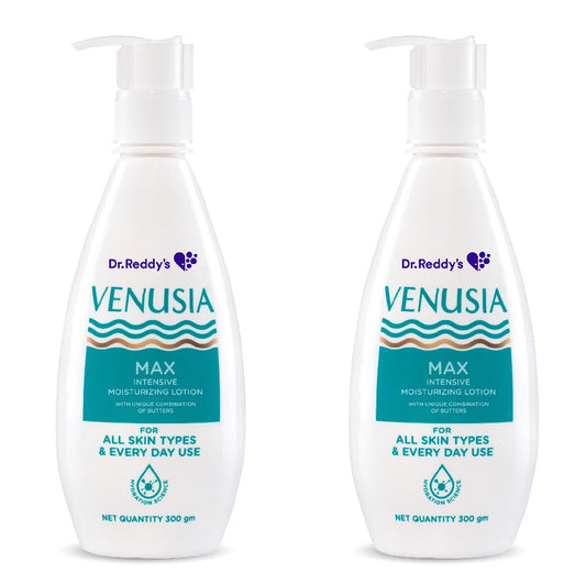 Dr. Reddy’s Venusia Max For Dry Skin With Shea Butter & Cocoa Butter - Pack of 2x300g Intensive Moisturizing Lotion