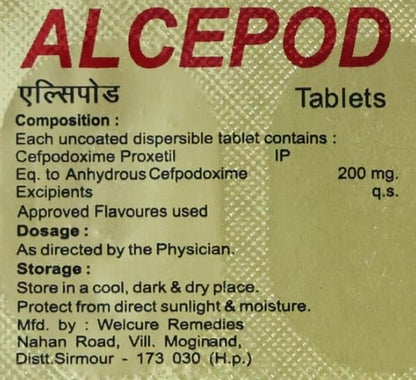 Alcepod 200 mg - Strip of 10 Tablets