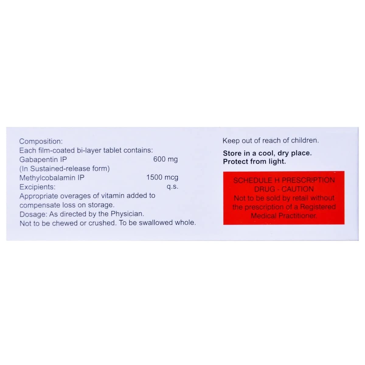 Gabaneuron SR 600MG - Strip of 10 Tablets