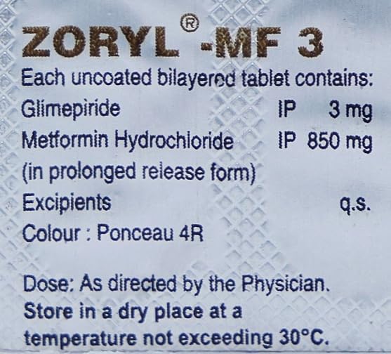 Zoryl-MF 3MG PR - Strip of 10 Tablets