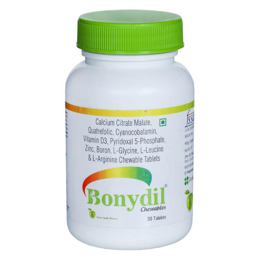 Bonydil Green Apple Flavour - Bottle of 30 Chewable Tablets