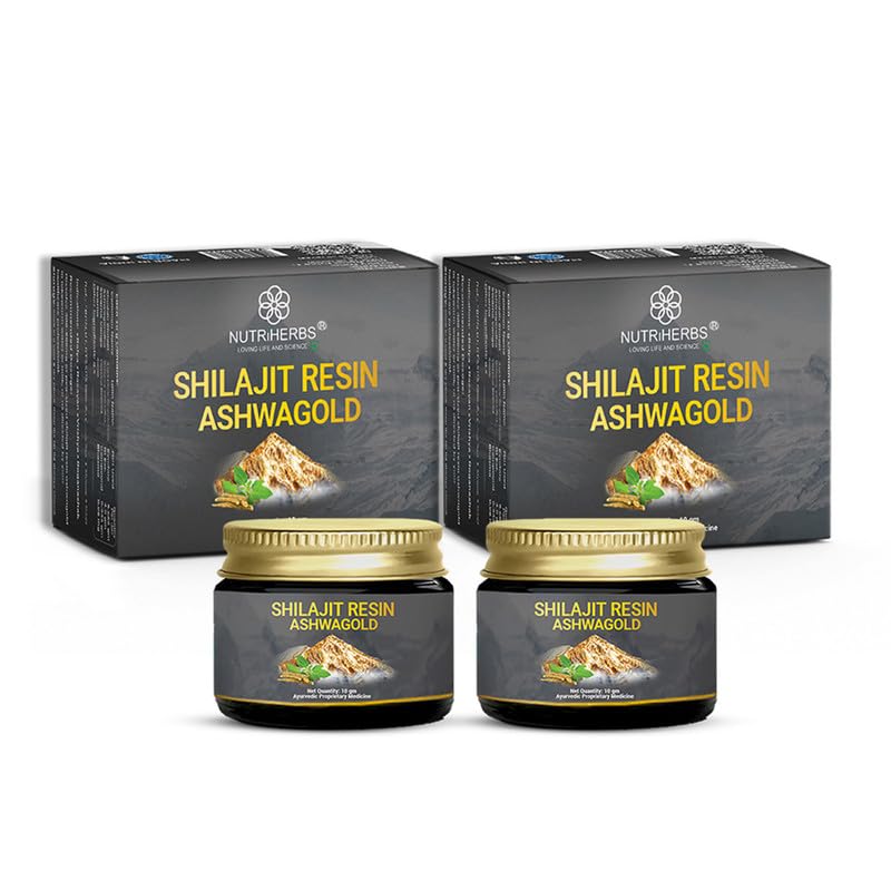 NUTRiHERBS Shilajit Resin Ashwagold 10g – Pure Himalayan Shilajit for Men & Women | Stamina, Energy & Muscle Building Supplement | Ayurvedic Stamina Booster with Ashwagandha & Swarna Bhasma | Gym & Endurance Support