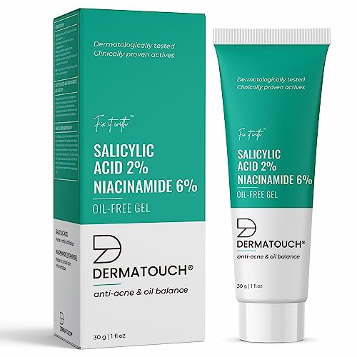 Dermatouch Salicylic Acid 2% Niacinamide 6% Anti-Acne Oil-Free Gel For Active Acne, Oil Balancing, Pore Tightening - 30G