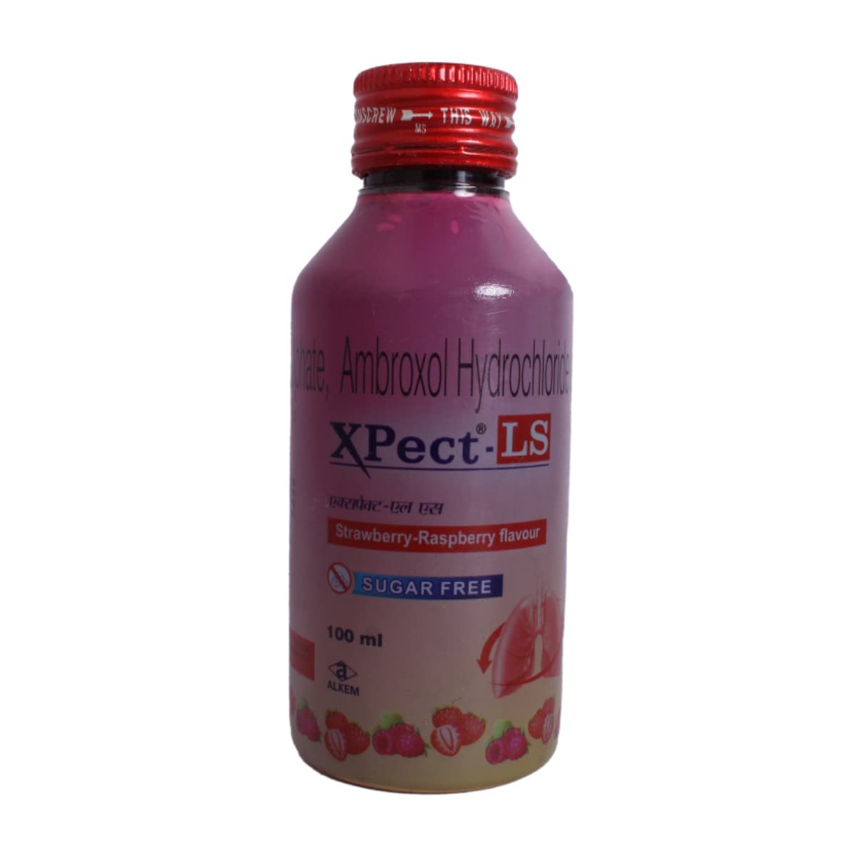 Xpect - LS Sugar Free Strawberry - Raspberry - Bottle of 100 ml Expectorant