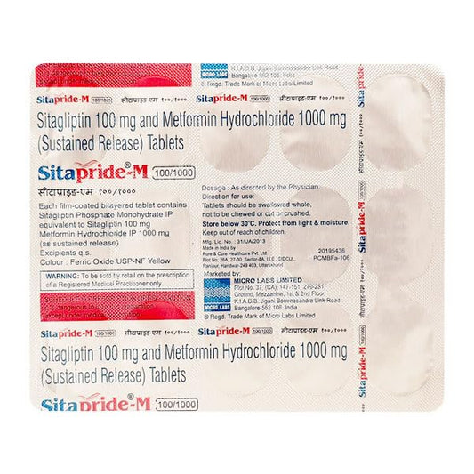 Sitapride M 100/1000 - Strip of 15 Tablets