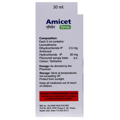 Amicet - Bottle of 30 ml Syrup