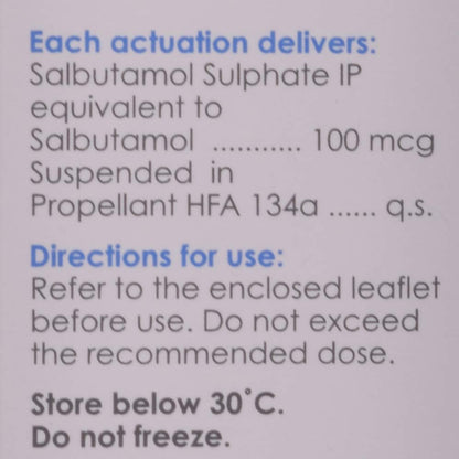 Asthalin - Bottle of 12g 200 Metered Doses Inhalers