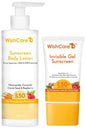 WishCare SPF50 Sunscreen Body Lotion - Broad Spectrum - UVA & UVB Protection with No White Cast - With Carrot Seed & Raspberry - For Men & Women - 200 Ml