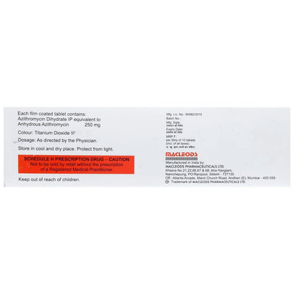 ZITHROX 250MG - Strip of 10 Tablets