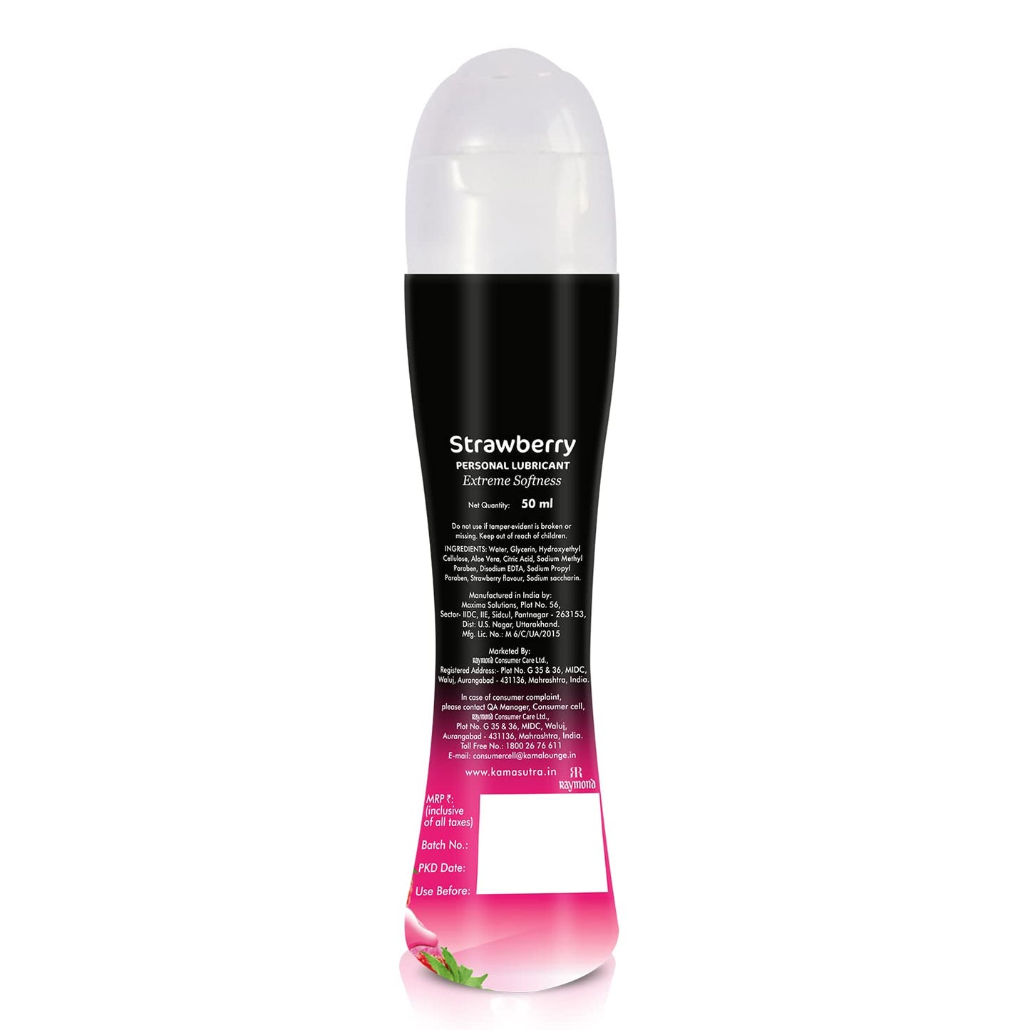 KamaSutra Lube Strawberry Personal Lubricant for Men & Women - 50 ml | Water Based Lube | Compatible with Condoms & Toys | Silicon Free Formula | Long Lasting Pleasure