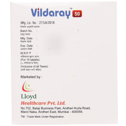 Vildaray 50MG - Strip of 15 Tablets